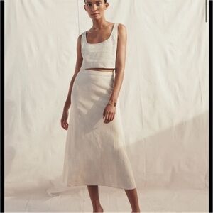 Reformation Adalyn linen cream crop top NWT